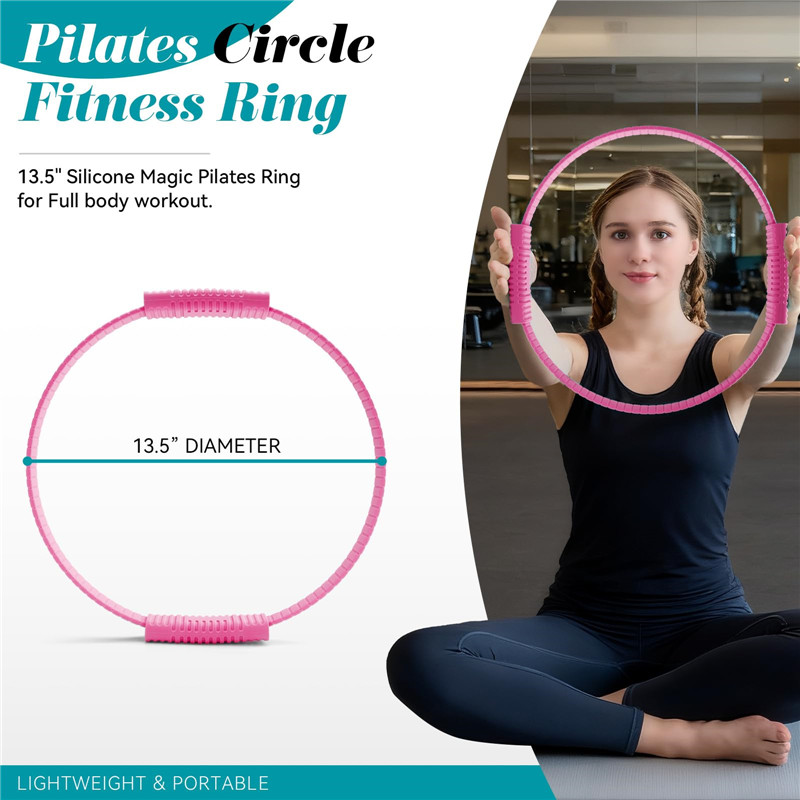 Pilates Yoga Ring - 친환경 이중 손잡이 실리콘 요가 링