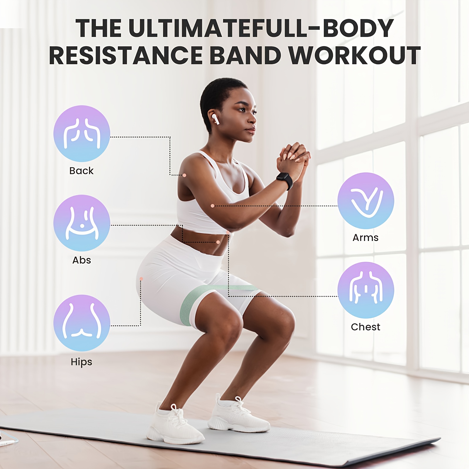 무게가 있는 1Pc/4Pcs 피트니스 저항 밴드, 코어 - Pilates And Yoga Studio 리뷰 및 가격