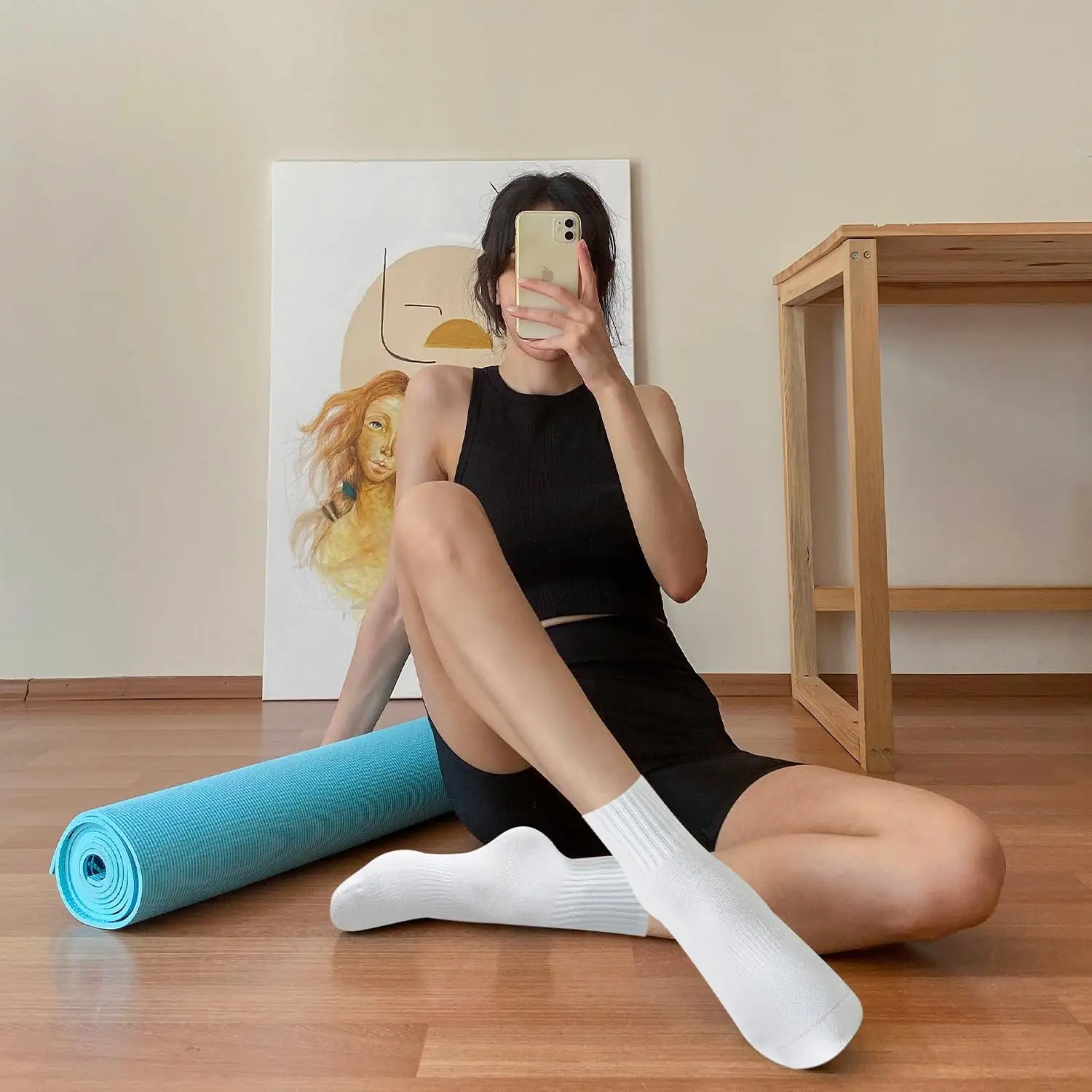 여성용 요가 양말 4켤레, 단색 미드솔 미끄럼 방지 그 - Pilates & Yoga With Harna 리뷰 및 가격