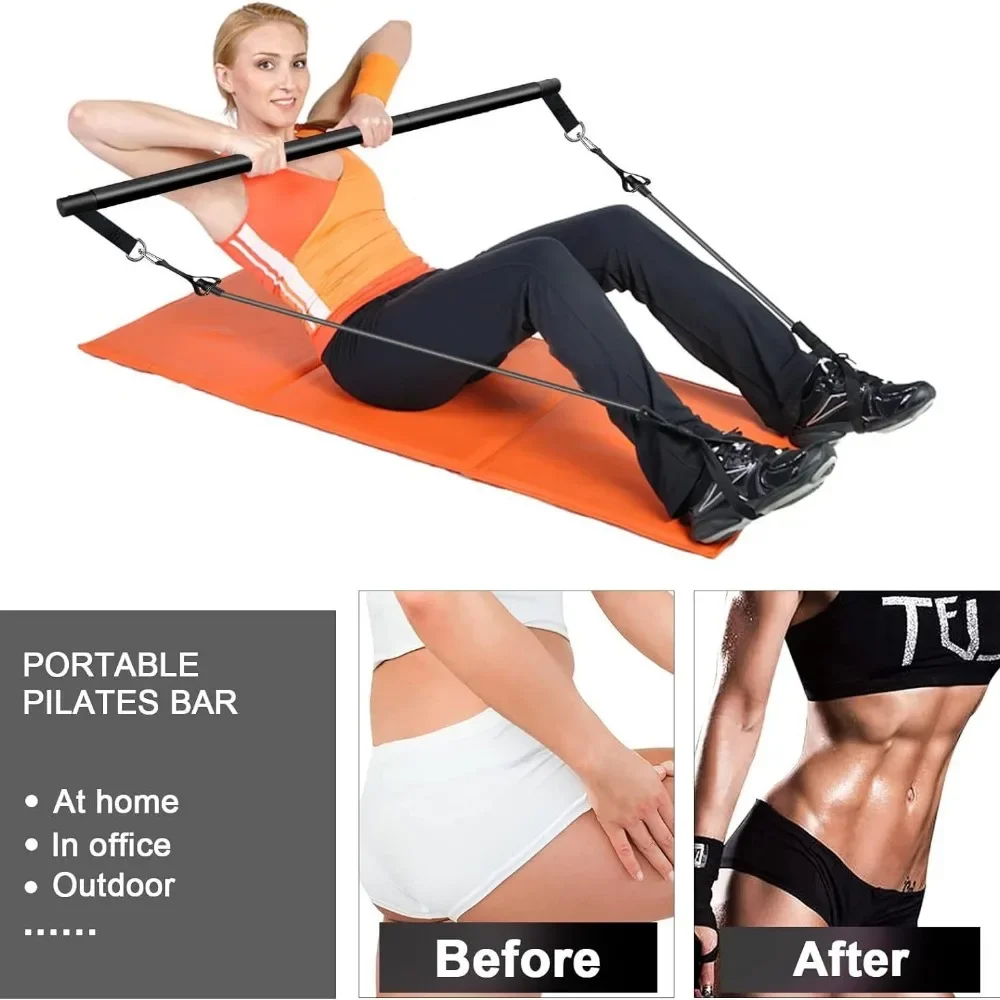 휴대용 요가 필라테스 바 스틱 저항 밴드 포함 홈 짐  - Pilates Yoga Tone 리뷰 및 가격
