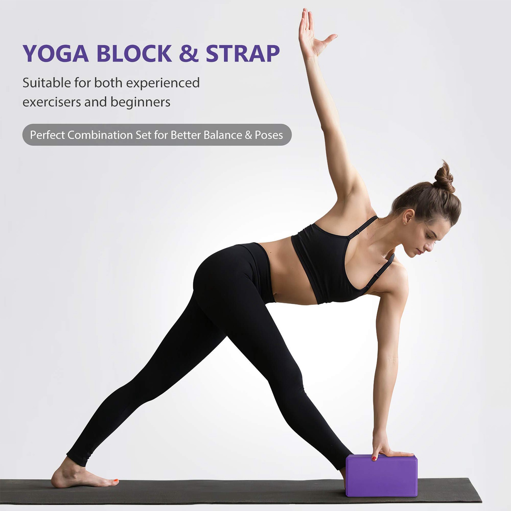 AEB0-요가 블록 및 요가 스트랩 세트 EVA 폼 소 - Pilates Yoga Tone 리뷰 및 가격