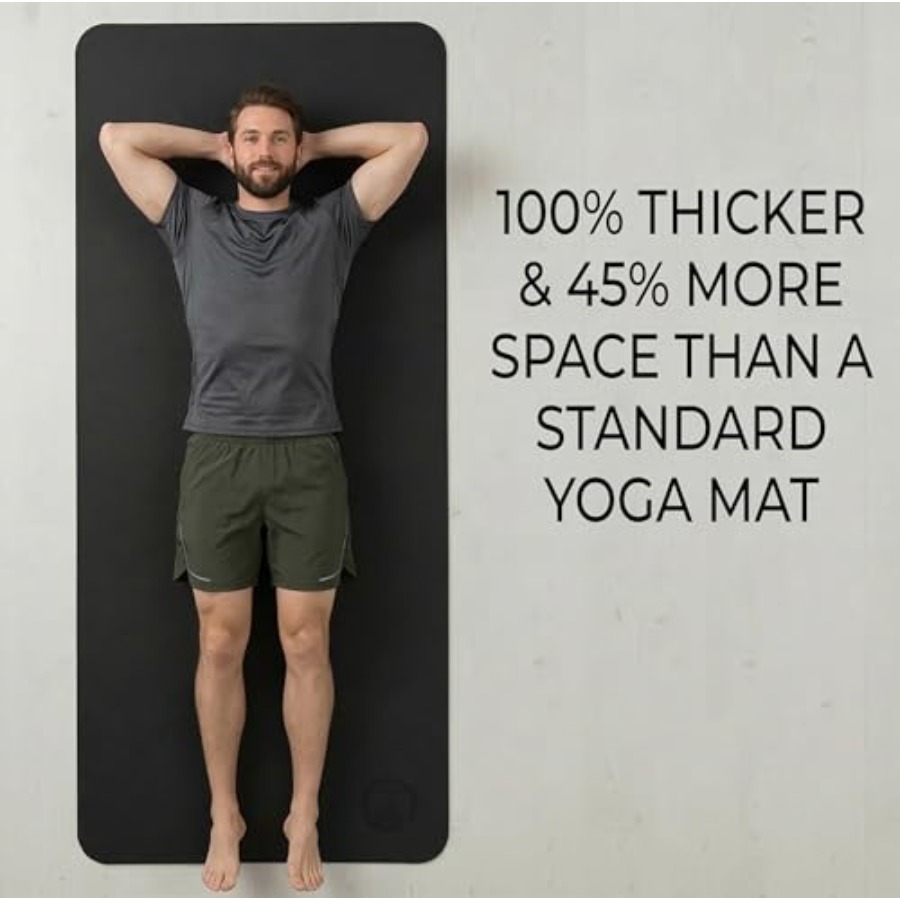 홈트레이닝 요가 매트, 특대형 10mm TPE, 블랙, - Pilates And Yoga Studio 리뷰 및 가격
